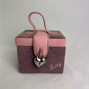 Y2K Vintage Juicy Couture Pink Velvet Charm Jewelry Box
